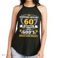 Stepping into my 60th birthday with gods grace and mercy Women's Perfect Tri Rocker Tank thumb 2