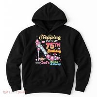Stepping Into My 75th Birthday With God's Grace And Mercy Hoodie thumb 0