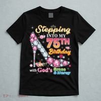 Stepping Into My 75th Birthday With God's Grace And Mercy T-Shirt thumb 5