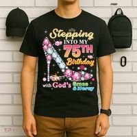Stepping Into My 75th Birthday With God's Grace And Mercy T-Shirt thumb 6