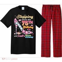 Stepping Into My 75th Birthday With God's Grace And Mercy Pajama Set thumb 0