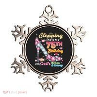 Stepping Into My 75th Birthday With God's Grace And Mercy Ornament thumb 0