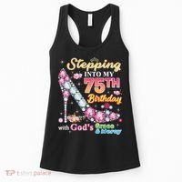 Stepping Into My 75th Birthday With God's Grace And Mercy Women's Tank Top thumb 0