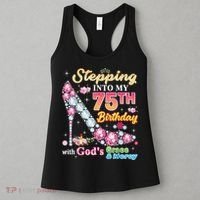 Stepping Into My 75th Birthday With God's Grace And Mercy Women's Tank Top thumb 3