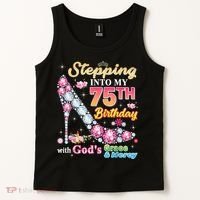 Stepping Into My 75th Birthday With God's Grace And Mercy Tank Top thumb 2