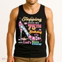 Stepping Into My 75th Birthday With God's Grace And Mercy Tank Top thumb 3