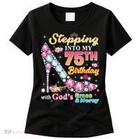 Stepping Into My 75th Birthday With God's Grace And Mercy Women's T-Shirt thumb 0