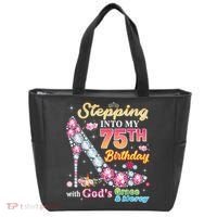 Stepping Into My 75th Birthday With God's Grace And Mercy Tote Bag thumb 0
