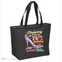 Stepping Into My 75th Birthday With God's Grace And Mercy Tote Bag thumb 2