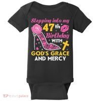 Stepping Into My 47th Birthday With God's Graces Mercy Baby Bodysuit thumb 0
