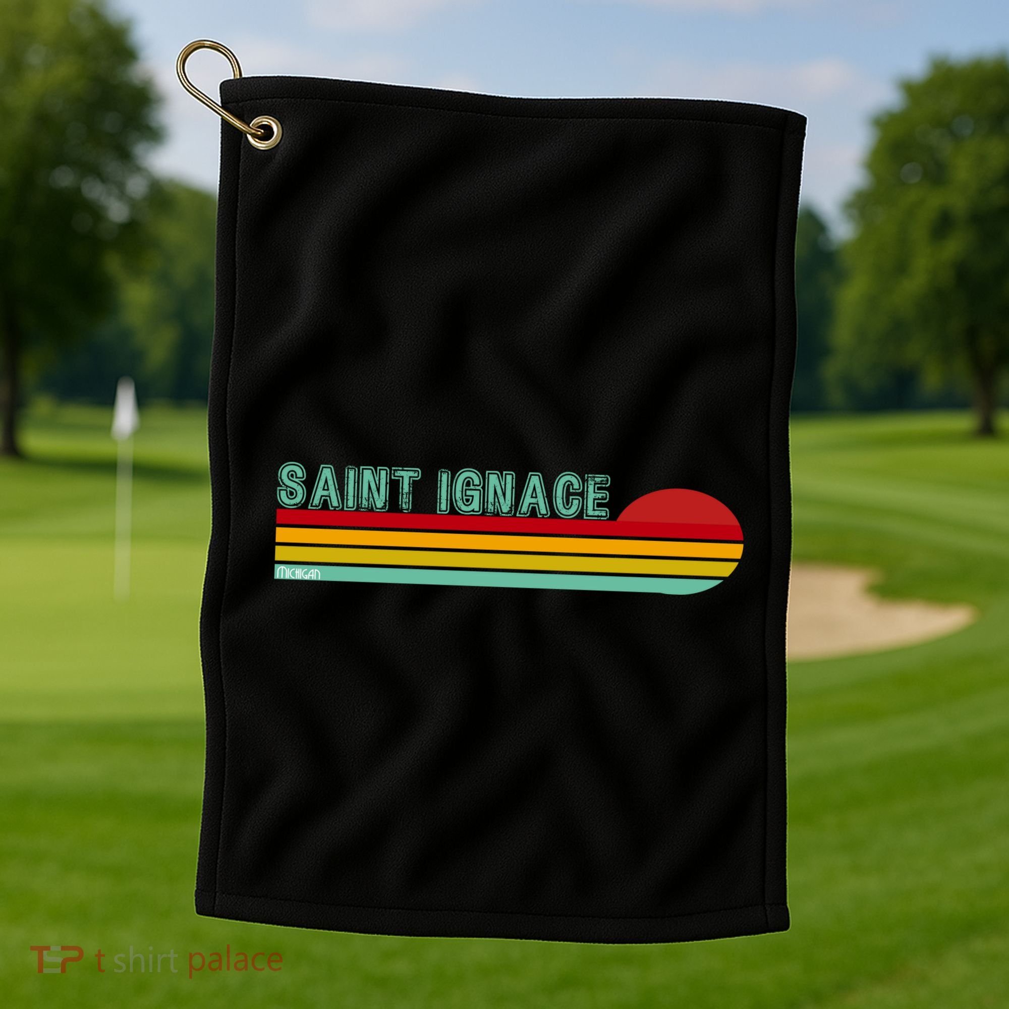 Saint Ignace Michigan Golf Towel