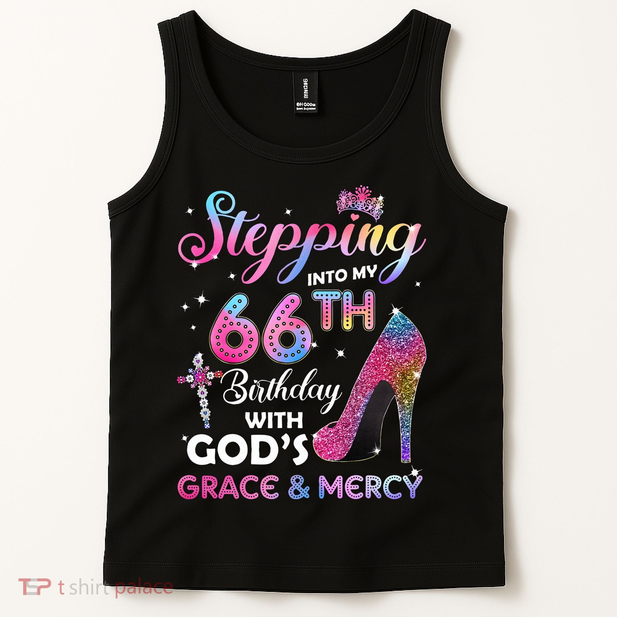 Stepping Into My 66th Birthday Gift Women 66 Years Old Pumps Tank Top