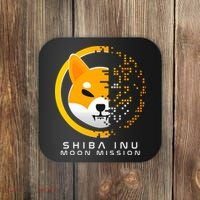 Shiba Inu Moon Mission DOGE Coin Cryptocurrency Coaster thumb 0