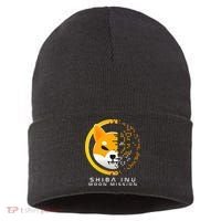 Shiba Inu Moon Mission DOGE Coin Cryptocurrency Sustainable Knit Beanie thumb 0