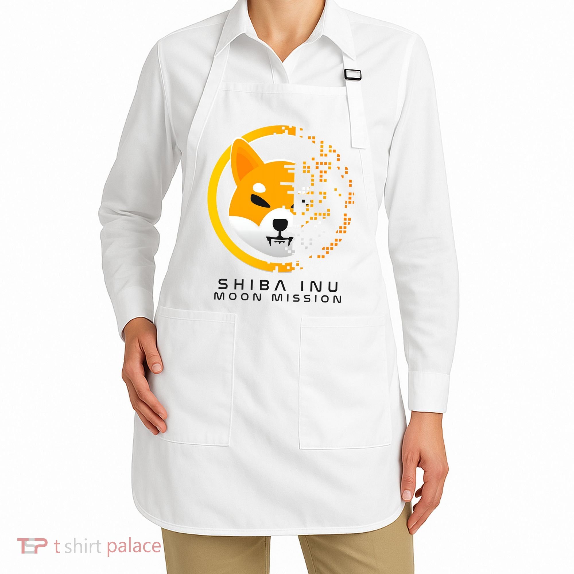 Shiba Inu Moon Mission DOGE Coin Cryptocurrency Apron