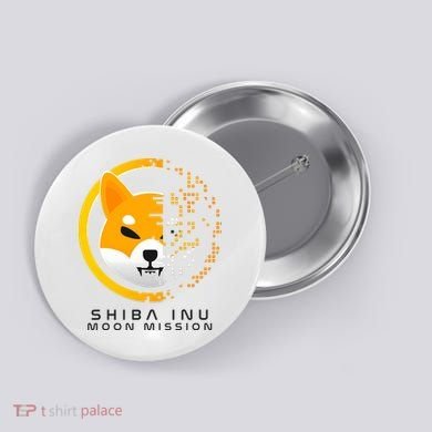 Shiba Inu Moon Mission DOGE Coin Cryptocurrency Button