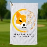 Shiba Inu Moon Mission DOGE Coin Cryptocurrency Golf Towel thumb 1