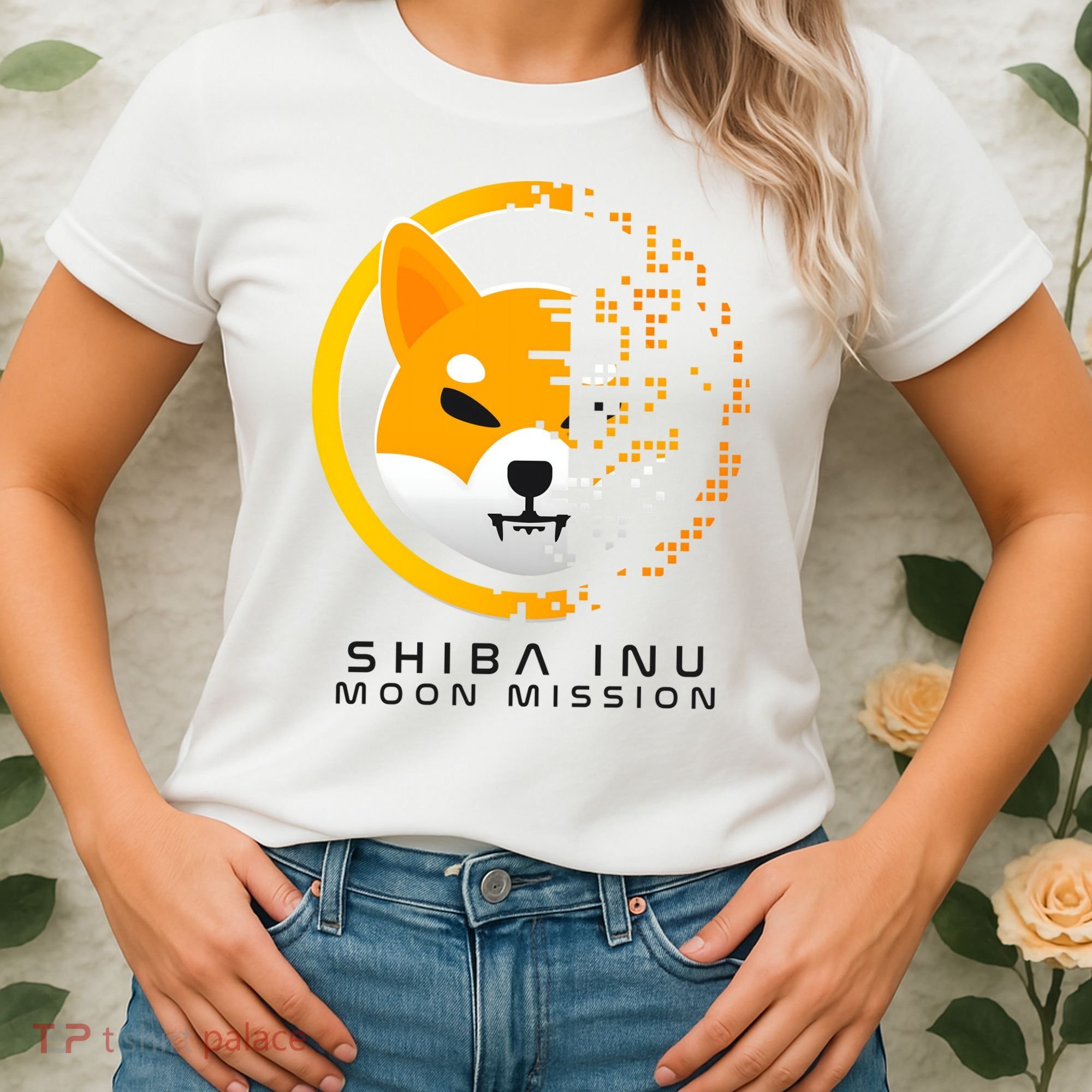 Shiba Inu Moon Mission DOGE Coin Cryptocurrency Women's T-Shirt