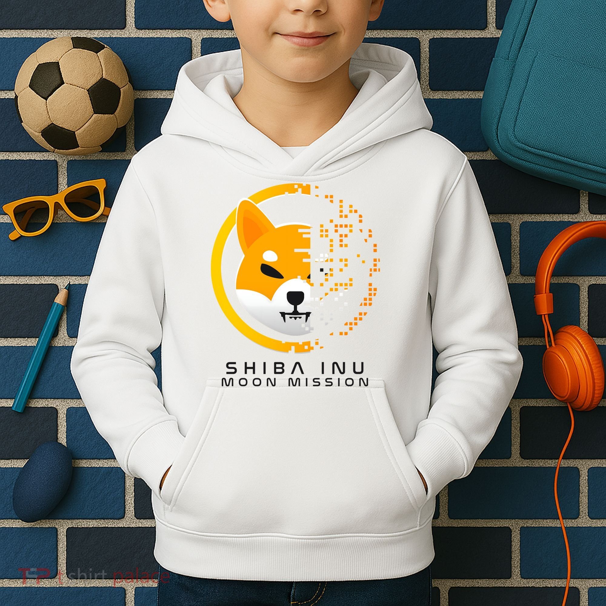 Shiba Inu Moon Mission DOGE Coin Cryptocurrency Kids Hoodie