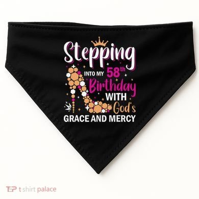Stepping Into My 58th Birthday With God's Graces Mercy USA-Made Doggie Bandana