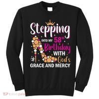 Stepping Into My 58th Birthday With God's Graces Mercy Sweatshirt thumb 0