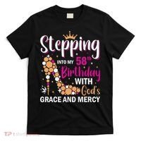 Stepping Into My 58th Birthday With God's Graces Mercy T-Shirt thumb 0