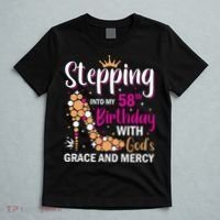 Stepping Into My 58th Birthday With God's Graces Mercy T-Shirt thumb 5