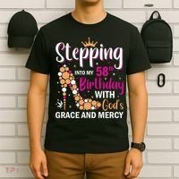Stepping Into My 58th Birthday With God's Graces Mercy T-Shirt thumb 6