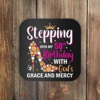 Stepping Into My 58th Birthday With God's Graces Mercy Coaster thumb 0