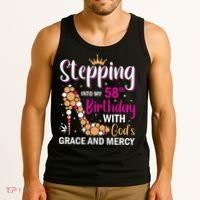 Stepping Into My 58th Birthday With God's Graces Mercy Tank Top thumb 3