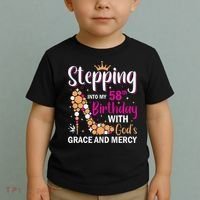 Stepping Into My 58th Birthday With God's Graces Mercy Toddler T-Shirt thumb 2