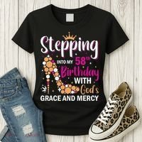 Stepping Into My 58th Birthday With God's Graces Mercy Women's T-Shirt thumb 3