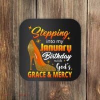 Stepping Into My January Birthday With God's Grace And Mercy Coaster thumb 0