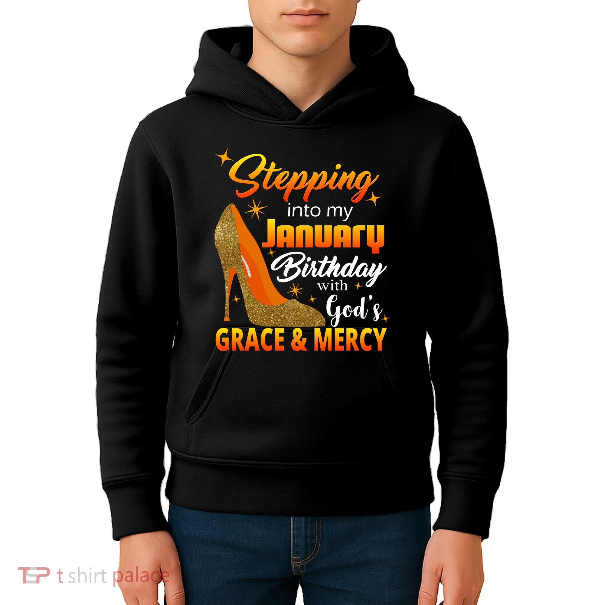 Stepping Into My January Birthday With God's Grace And Mercy Kids Hoodie