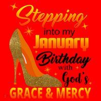 Stepping Into My January Birthday With God's Grace And Mercy Santa Hat thumb 1