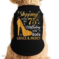 Stepping into my 75th birthday with God's grace & Mercy Tee Doggie Tank thumb 0