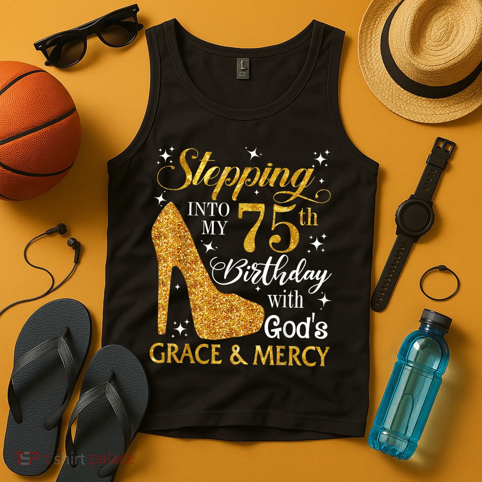 Stepping into my 75th birthday with God's grace & Mercy Tee Tank Top