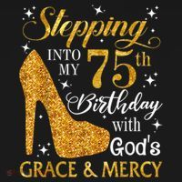 Stepping into my 75th birthday with God's grace & Mercy Tee Cropped Pullover Crew thumb 4