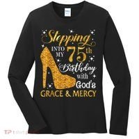 Stepping into my 75th birthday with God's grace & Mercy Tee Women's Long Sleeve Shirt thumb 0