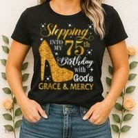 Stepping into my 75th birthday with God's grace & Mercy Tee Women's T-Shirt thumb 2