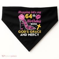 Stepping Into My 64th Birthday With God's Graces Mercy USA-Made Doggie Bandana thumb 0