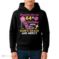 Stepping Into My 64th Birthday With God's Graces Mercy Kids Hoodie thumb 4