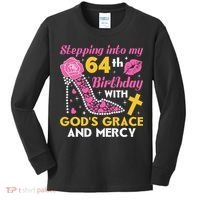 Stepping Into My 64th Birthday With God's Graces Mercy Kids Long Sleeve Shirt thumb 0