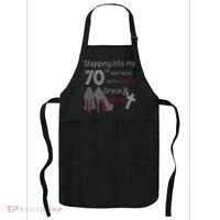 Stepping Into My 70th Birthday With God's Grace And Mercy Apron thumb 0