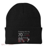 Stepping Into My 70th Birthday With God's Grace And Mercy Beanie thumb 0