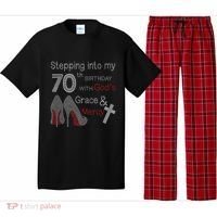 Stepping Into My 70th Birthday With God's Grace And Mercy Pajama Set thumb 0