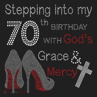 Stepping Into My 70th Birthday With God's Grace And Mercy Hat thumb 2