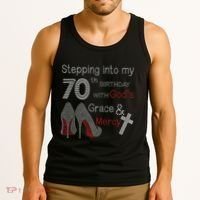 Stepping Into My 70th Birthday With God's Grace And Mercy Tank Top thumb 3
