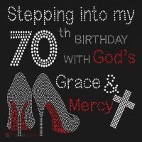 Stepping Into My 70th Birthday With God's Grace And Mercy Women's T-Shirt thumb 6