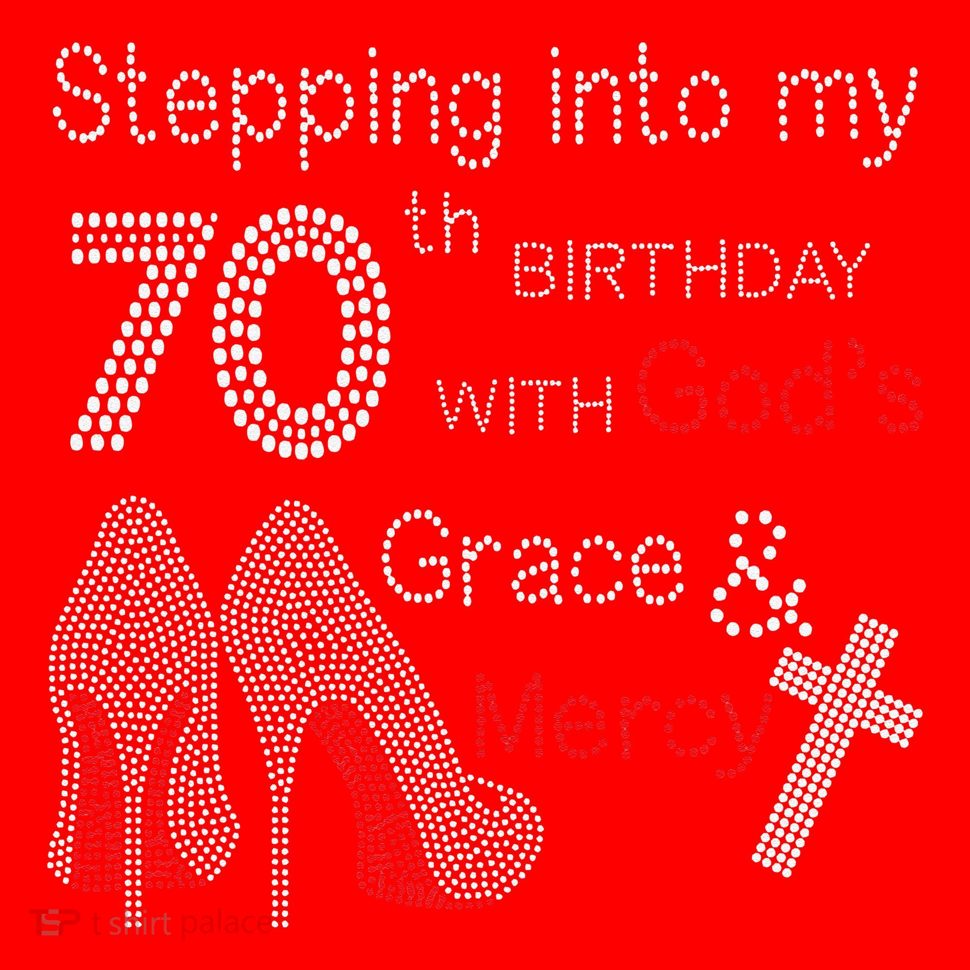 Stepping Into My 70th Birthday With God's Grace And Mercy Santa Hat